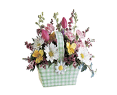 Gingham easter basket bouqet