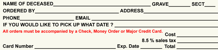 client order form for arrangments