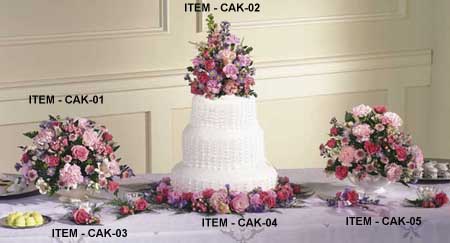 Wedding Ceremony Flowers for Cakes and Tables