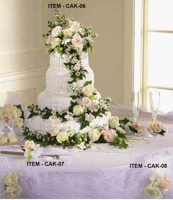 Wedding Ceremony Flowers for Cakes and Tables