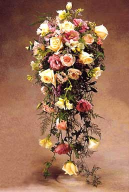 cascading silk rose bridal bouquet
