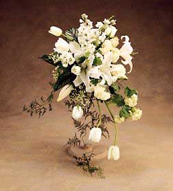 Rose and Gardenia Silk Cascading Bridal Bouquet