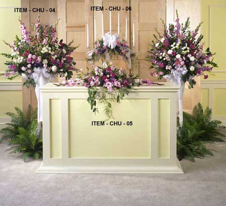 wedding ceremony and church arrangements