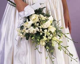 White Rose Clutch Silk Bouquet