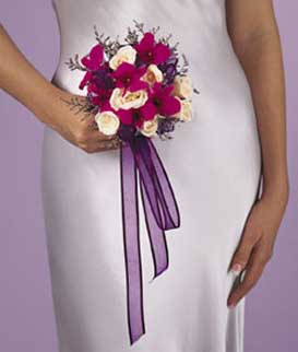 Rose and Dendrobium Silk Bridal Bouquet