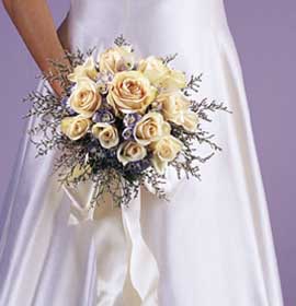 Ivory and White Rose Bridal Bouquet